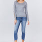 Long Sleeve W/strappy Detail Round Neck Rib Sweater Top