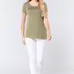 Short Sleeve Scoop Neck Top With Pocket