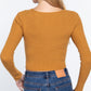 V-neck Front Knotted Crop Sweater