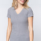 Short Sleeve V-neck Rib Top