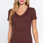 Short Sleeve V-neck Rib Top