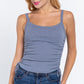 Side Ruched Cami Knit Top