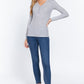 Long Slv V-neck Placket Thermal Top