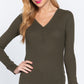 Long Slv V-neck Placket Thermal Top