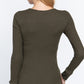 Long Slv V-neck Placket Thermal Top