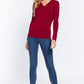 Long Slv V-neck Placket Thermal Top