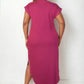 Plus Size Hidden Pocket Batwing Sleeve V Neck Long Dress