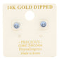 14k Gold Dipped Cz Round Earring