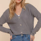 Long slv v-neck sweater cardigan