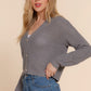 Long slv v-neck sweater cardigan