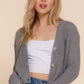 Long slv v-neck sweater cardigan