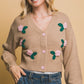 Mid cropped flower cardigan