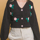 Mid cropped flower cardigan