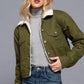 Button Closure Sherpa-lined Twill Jacket