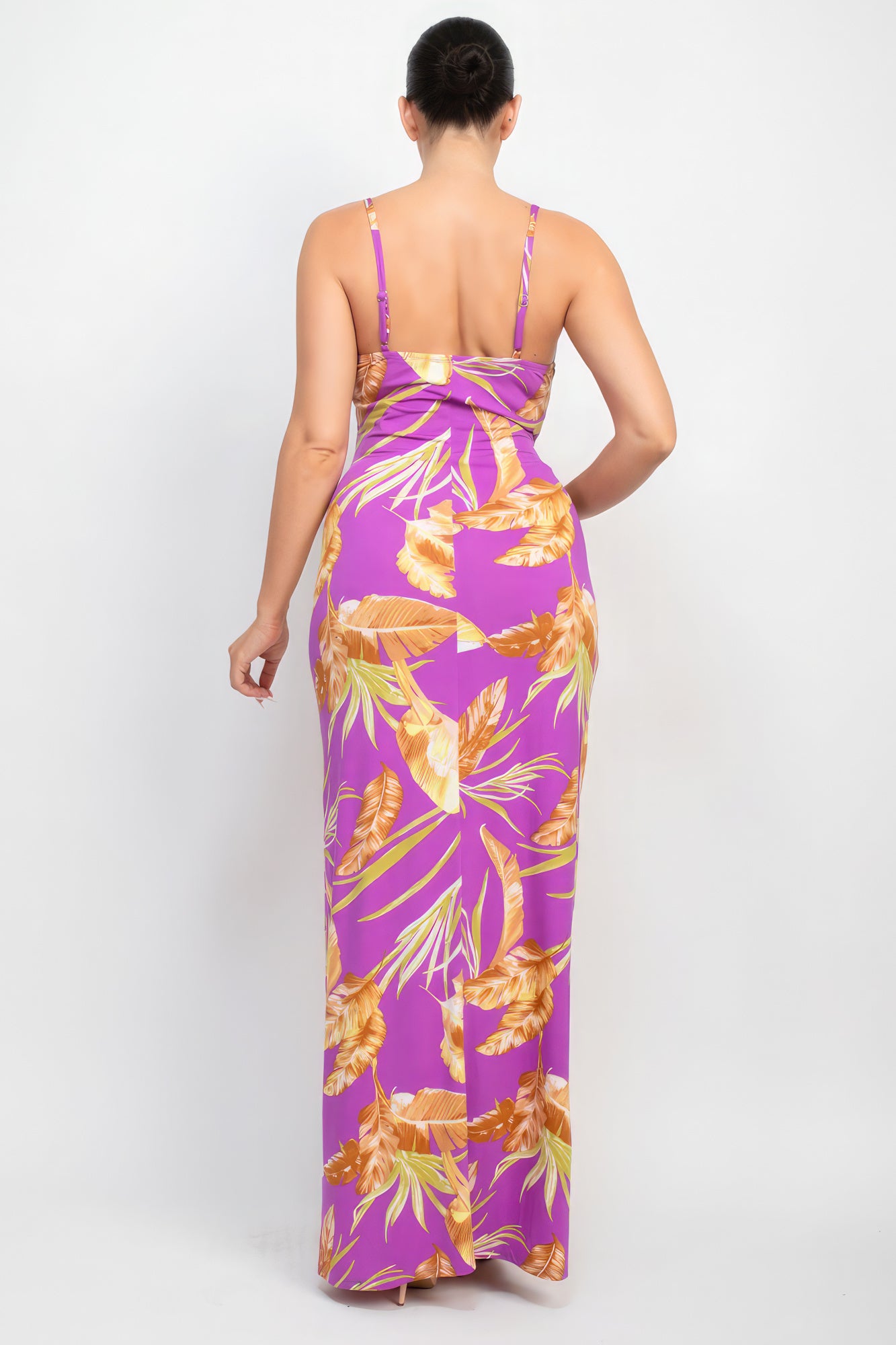 Scoop Tropical Print Maxi Dress