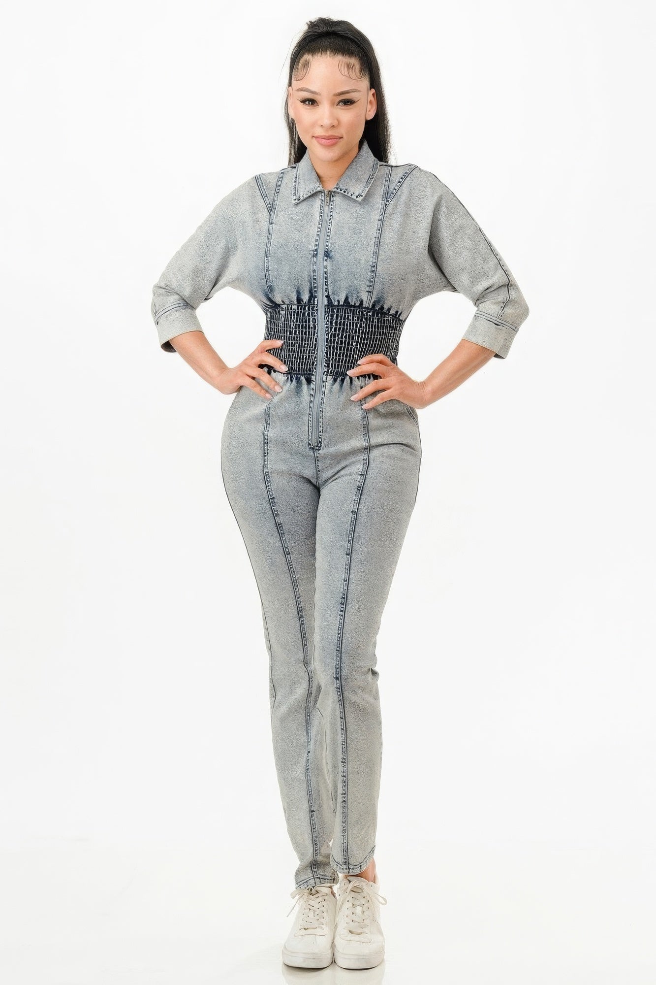 Washed Denim Jumpsuit